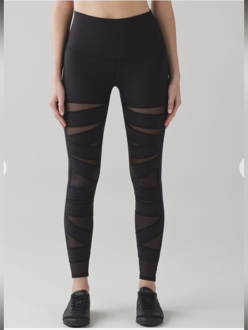 Lululemon Wunder Under High Rise Pant Tech Mesh Black Womens 6
